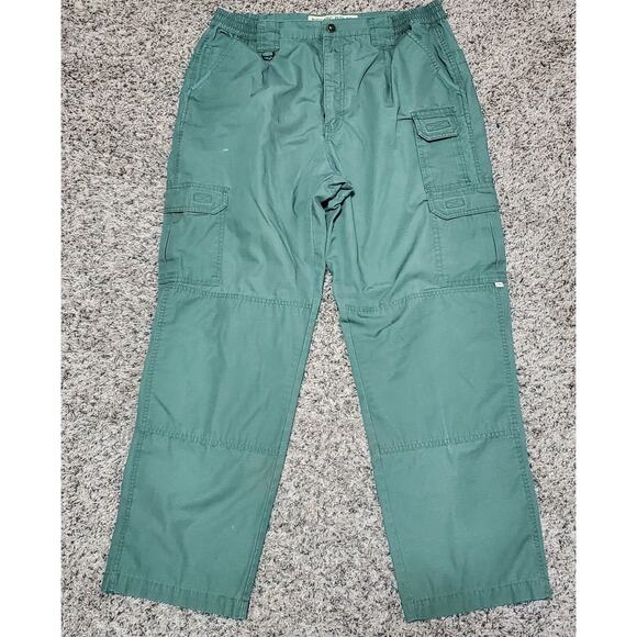 Rustic Ridge 2 pair Mens Cargo Pants Size 38x32 Green/Khaki Utility Pants - Picture 2 of 15